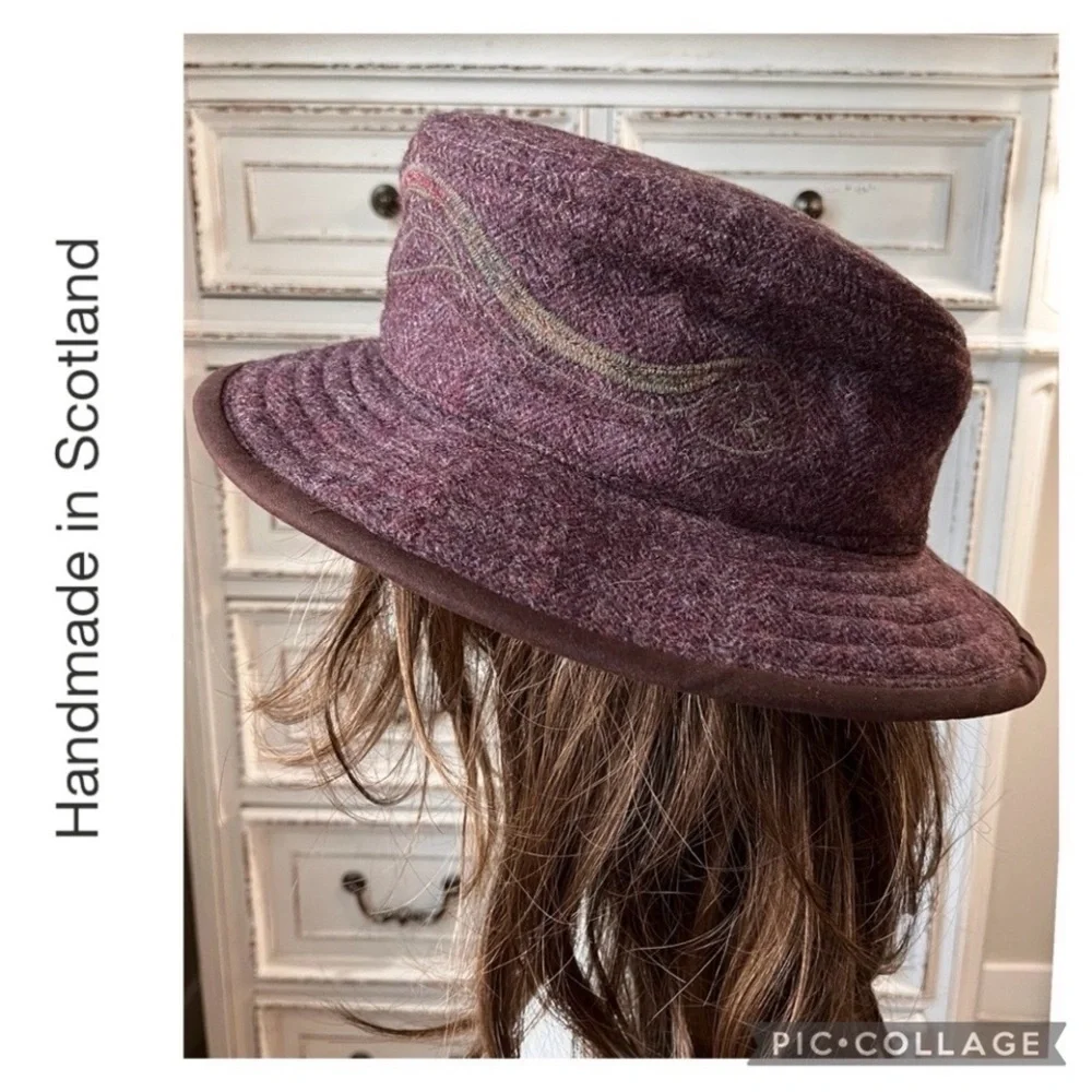 SCOTLAND HANDMADE TULLOCH DESIGNS EMBROIDERED WOOL VELVET HAT